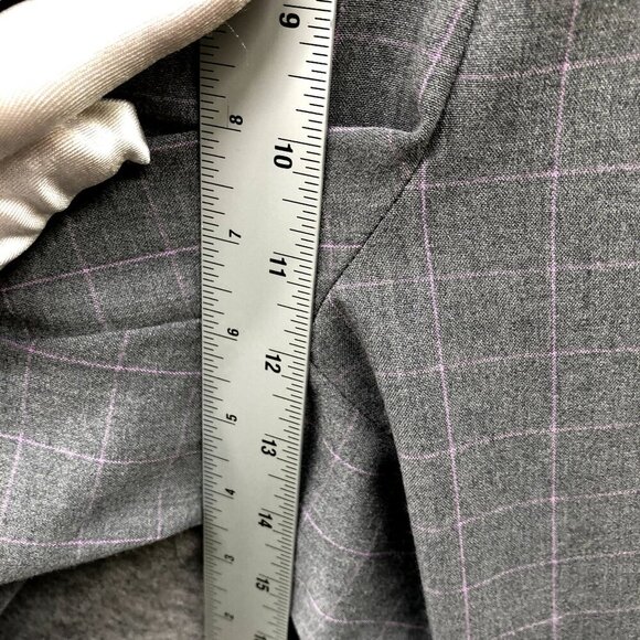 Nine West Relaxed Crop Dress Pants Womens XL Gray Windowpane Plaid Pull On - Picture 6 of 9